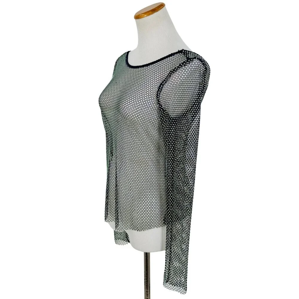 NWT Free People Rhinestone Sheer Mesh Scooped Back Top S| Sirencore Indie Sleaze - Picture 13 of 16